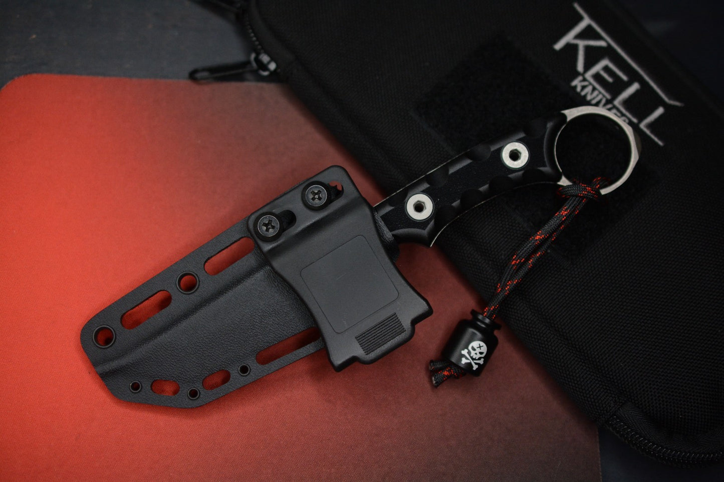 NEW TKell Knives Nighthawk Battlelock Black / Recon Distressed w/ Poison Bead