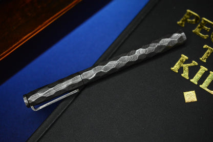 RARE Royal Creations Rocked Damascus & Copper Twist Pen - Re Playge Microtech