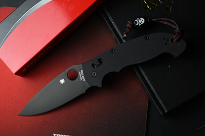 NEW Spyderco Manix 2 XL - Black S30V / Black G10 USA MADE w/ Poison Bead