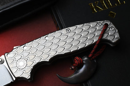 RARE Demko AD20 XXX - Full Ti Dragon Scale / CPM3V Clip Point w/Dragon Claw Bead
