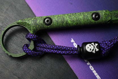 RARE Half Face Blades Ringed Cardiac Spike - Zombie Green w/ Poison Bead