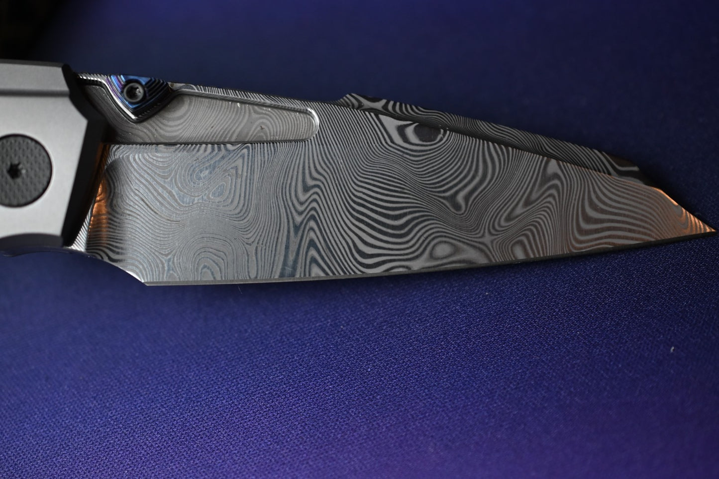 NEW Null Knives Voodoo Doll - Damasteel / Black Camo CF w/ Custom Timascus HDW