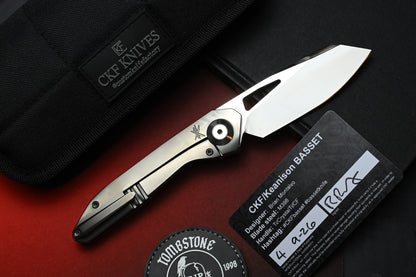 RARE Custom Knife Factory Keanison Bassett - Polished Ti / Polished M398 SN 004