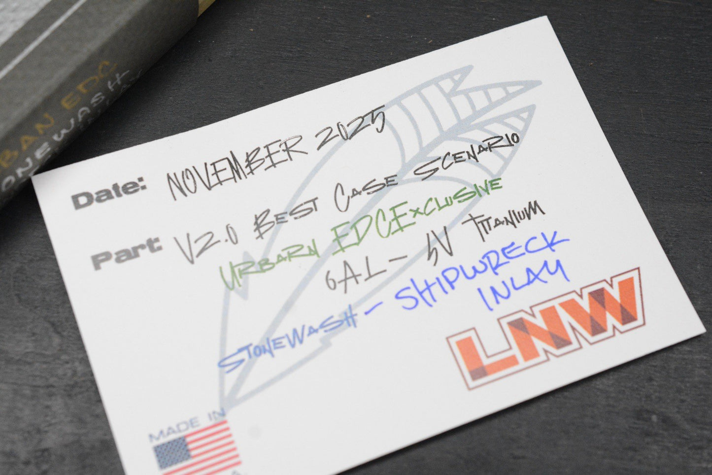 NEW Lynch NW x Urban EDC Best Case Scenario 2.0 Ti Shipwreck Inlay w/ TKW Bead