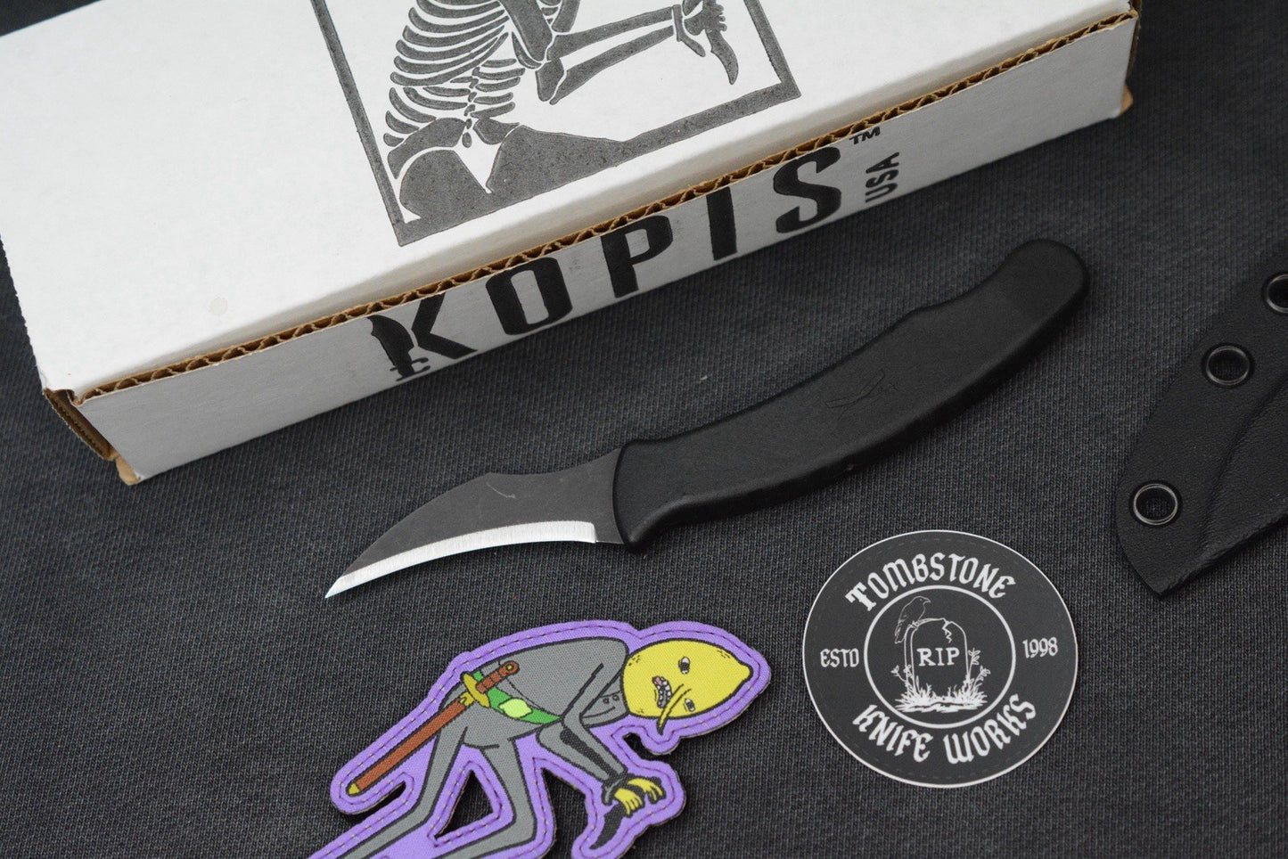 RARE Ed’s Manifesto & Kopis Designs Elvia Field Knife - Black / Acid Stonewash