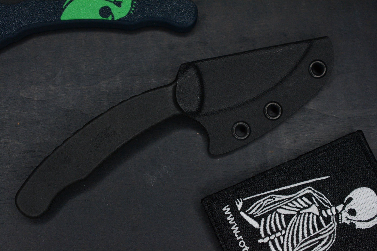 NEW Kopis Designs x Ed Calderon L-Via Field Knife Matte 154CM w/ Trainer & Patch