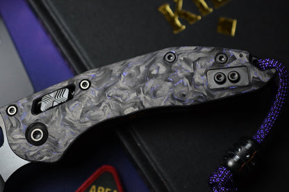 NEW Microtech Marfione Selects Stitch - Purple Haze CF / DLC w/ Zirc Bead