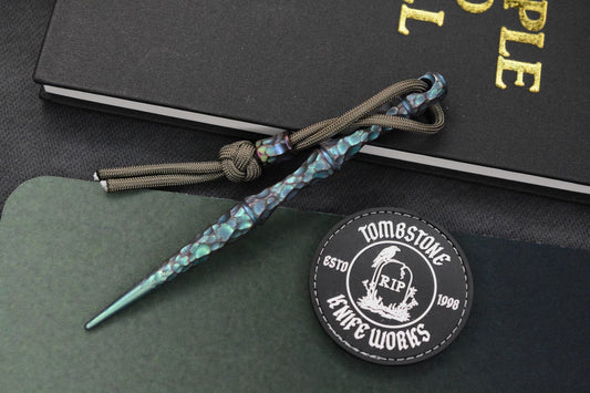 RARE Royal Creations Rock Spike -Ano Green & Purple Ti - Re Playge Microtech