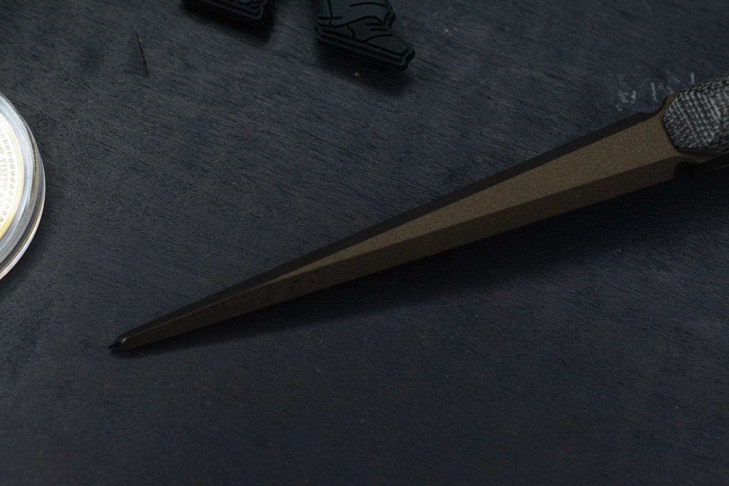 RARE Half Face Blades Cardiac Spike Black Micarta Midnight Brze w/John Wick Pac