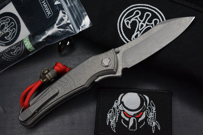 NEW Hawk Knives Talon M390 Full Titanium Inlay w/ Copperhead & Predator Patch
