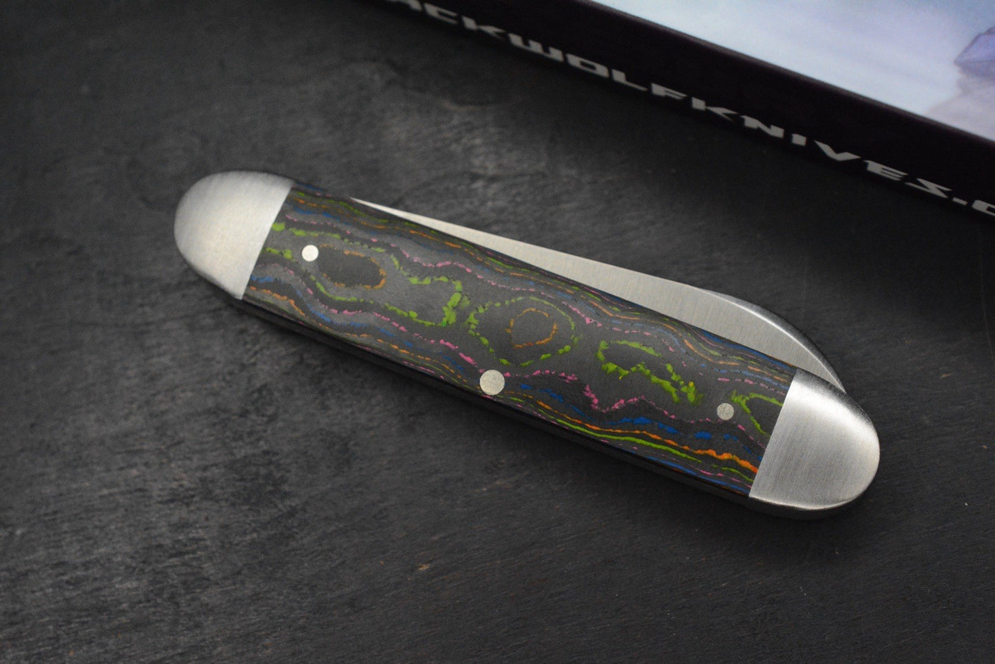 NEW Jack Wolf Knives Gateway Equal End Camo Carbon 80s G10 / Satin Sandvik Blade