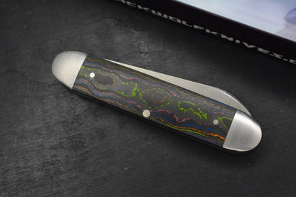 NEW Jack Wolf Knives Gateway Equal End Camo Carbon 80s G10 / Satin Sandvik Blade