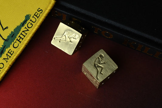 RARE Ed’s Manifesto x Hooligan Customs Brass XL Dice - Sneakreaper Engraved