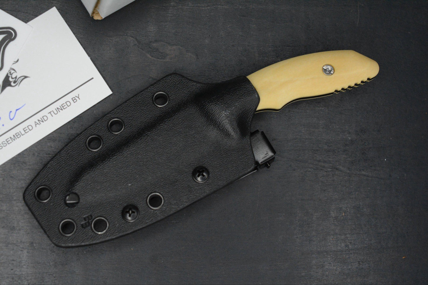 NEW Hinderer Flashpoint Magnacut Sheepsfoot Fixie - Battle Black Buckeye Handle