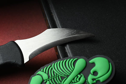 RARE Ed’s Manifesto & Kopis Designs Sneakreaper Elvia Field Knife Black /Polish