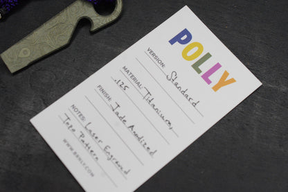 NEW BRNLY Polly Pry-Rose Plain Jade SW Ti w/ Jade Jimped Bead