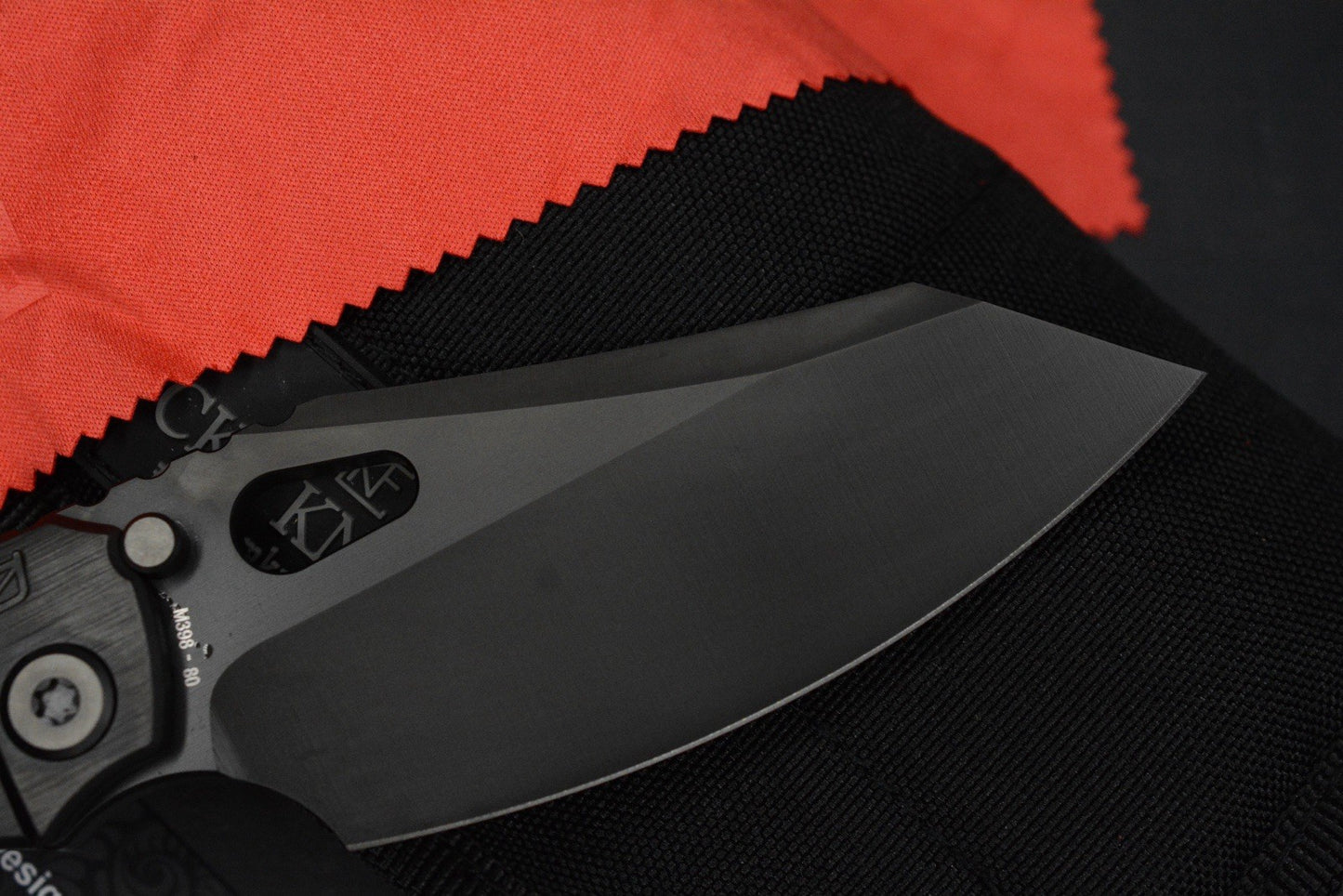 RARE Custom Knife Factory Rotten Evo 1.1 Barked Black DLC/S90V Matte w/PDW Patch