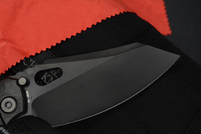RARE Custom Knife Factory Rotten Evo 1.1 Barked Black DLC/S90V Matte w/PDW Patch