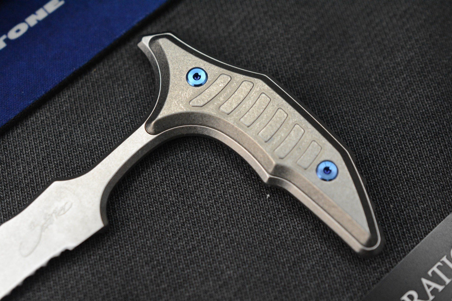 NEW Microtech x Bastinelli Bee SW Full Serr / Blue Ti HDW Marfione Selects w/COA