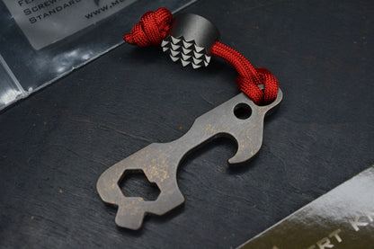 RARE Mummert Knives TTP-3 Ti - Bronze Antique Tumbled Bottle Opener w/ Curator
