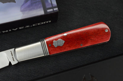 NEW Jack Wolf Gateway Barlow - Red Bone Handle/ Nickel Silver/ Sandvik 14C28N