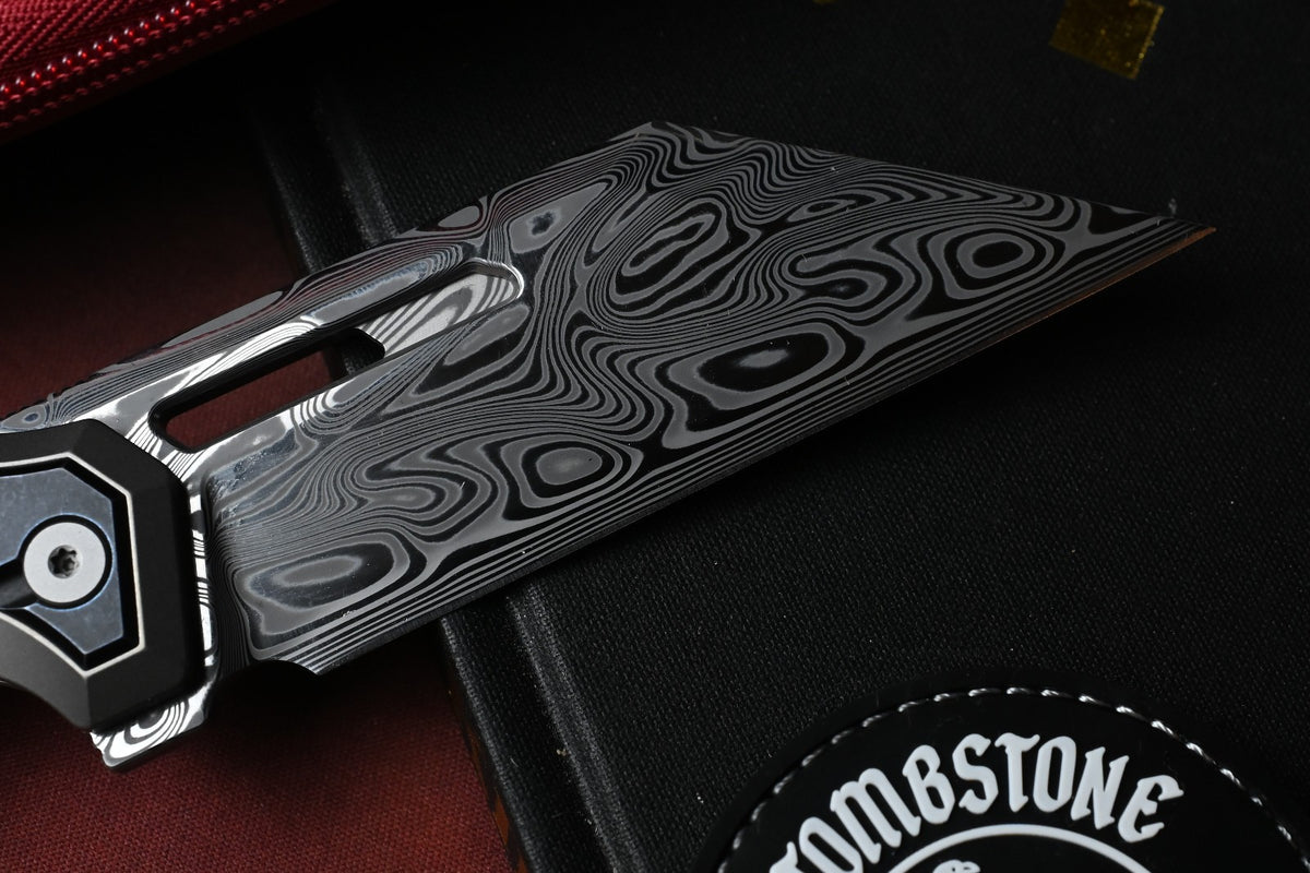 NEW Arcane Design Crawler - Beadblast Ti / Damasteel Wharncliffe