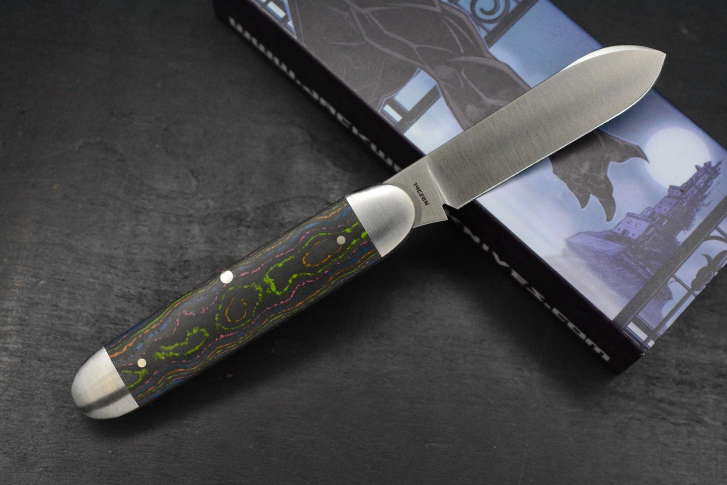 NEW Jack Wolf Knives Gateway Equal End Camo Carbon 80s G10 / Satin Sandvik Blade