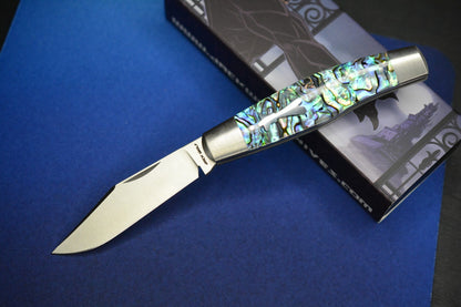NEW Jack Wolf Stockman Slip Joint - Abalone / Satin 3.1” 1428CN
