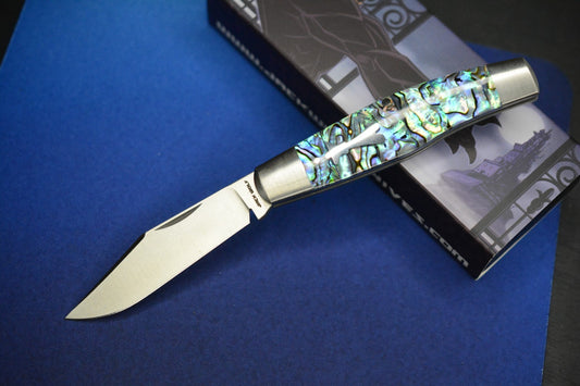 NEW Jack Wolf Stockman Slip Joint - Abalone / Satin 3.1” 1428CN