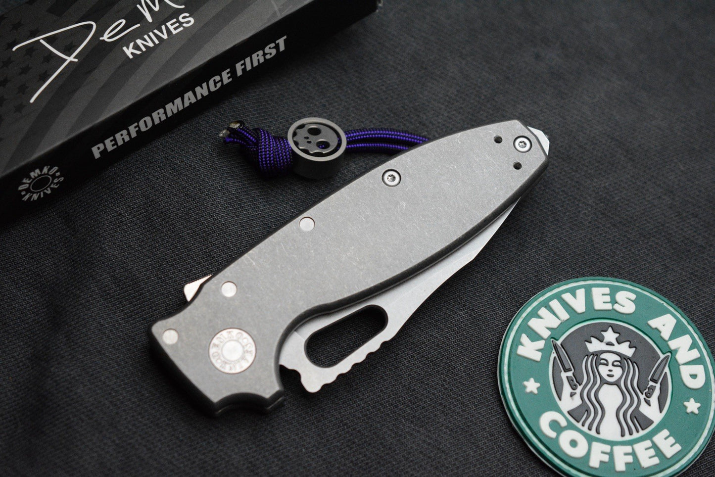NEW Demko AD20 Shark-A-Tac - MagnaCut Stonewash / Smooth Ti w/ Spike GB & Bead