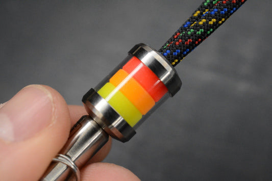 NEW Ti2 Design Tri TRD Color Layered Ti Lanyard Bead - Re Playge Microtech