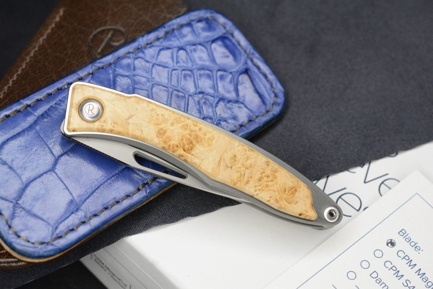 NEW Chris Reeve Knives Mnandi Box Elder Inlays/DP Magnacut w/ Gator Sheath & COA