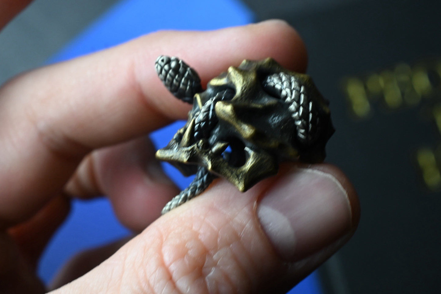 RARE Custom Knife Factory Snake Skull - Hi Detail Custom Brass Bead