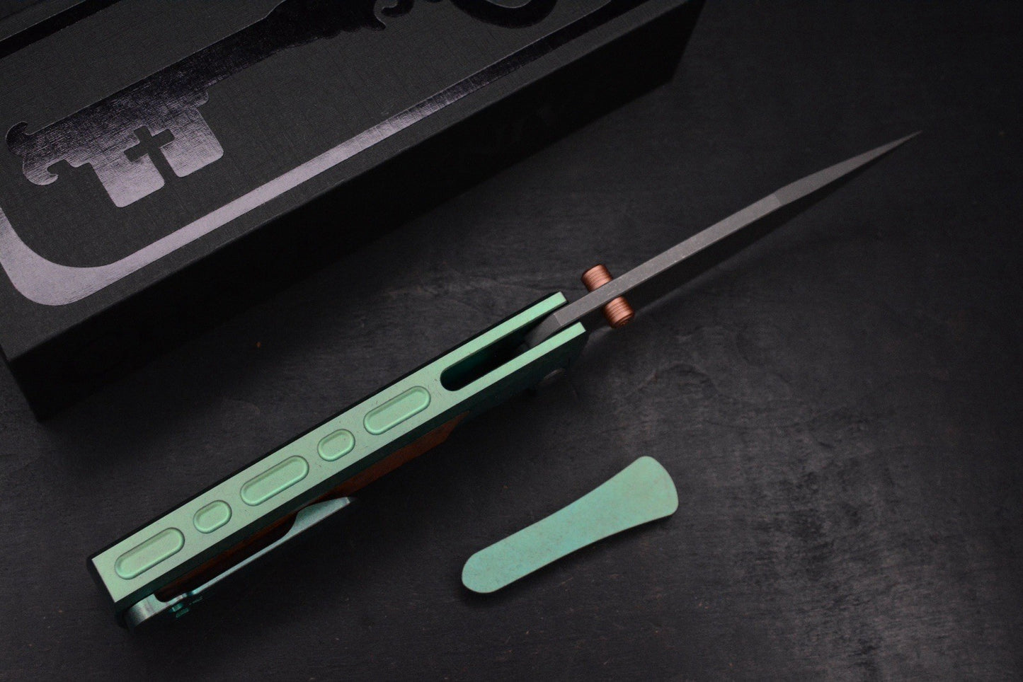 RARE++ Chaves Custom EXC Scapegoat - Green Ano Ti / Copper Magnetic Inlay 1/50