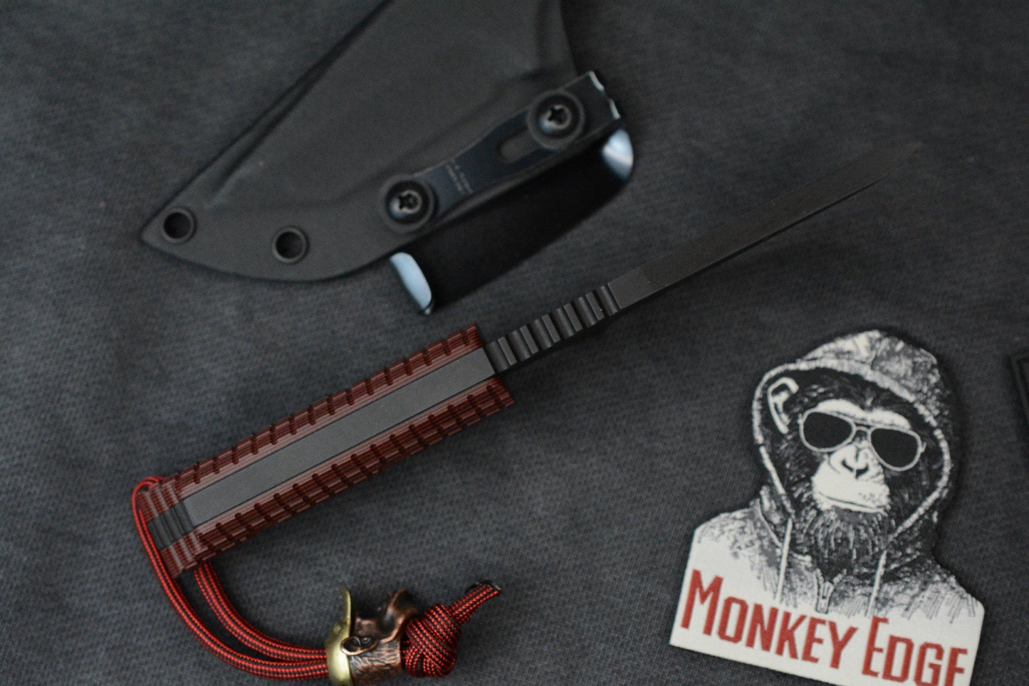 RARE Strider x Monkey Edge EXC - Tanto CPM3V / DB Red MEFP w/ Monkey Bead ++