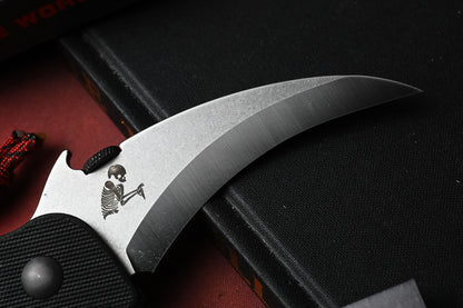 RARE Emerson Knives x Sneakreaper Super Elvia - Black G10 / 154CM SW Stamped