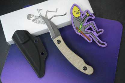 RARE Ed’s Manifesto & Sneakreaper Elvia Field Knife - Tan G10 / Acid Stonewash
