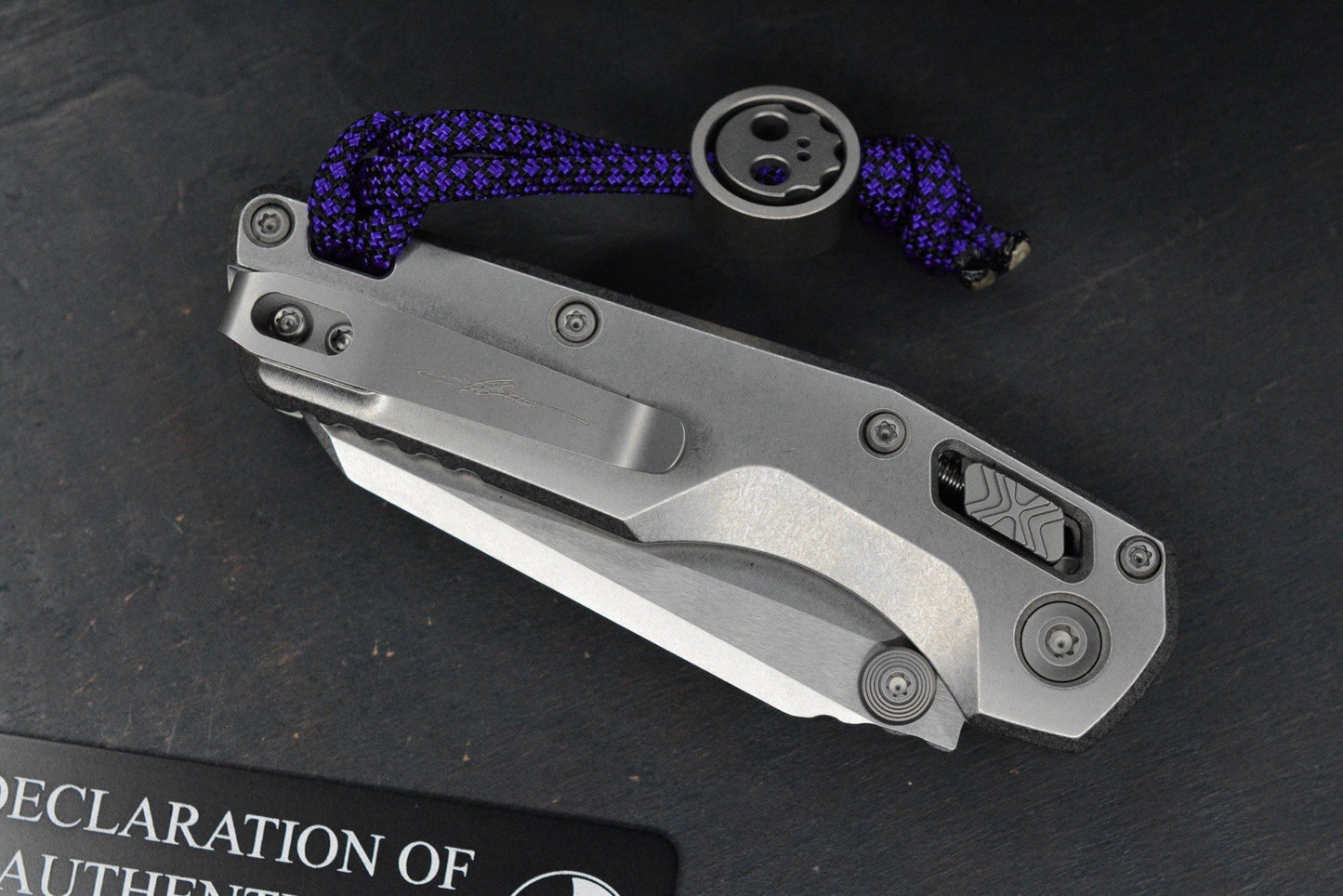 RARE Microtech MSI MINI -  Marfione Selects / Smooth Titanium w/ John Wick Pack