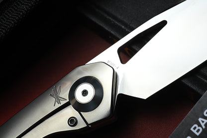 RARE Custom Knife Factory Keanison Bassett - Polished Ti / Polished M398 SN 004