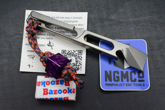 NEW Nice Guy Machine Co Side Piece Ti Pry w/ TKW Frankart Bead NGMCo