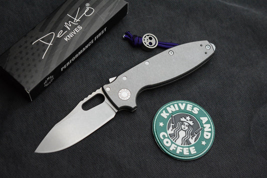 NEW Demko AD20 Shark-A-Tac - MagnaCut Stonewash / Smooth Ti w/ Spike GB & Bead