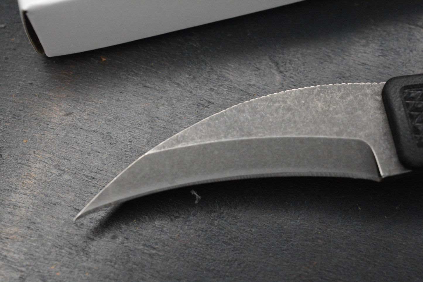 RARE Ed’s Manifesto & Kopis Designs L-Via Field Knife - Black / Acid Stonewash