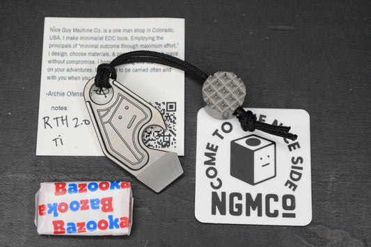 NEW Nice Guy Machine Co Return To Home Fob 2.0 Ti Pry w/ Curator Homage Bead