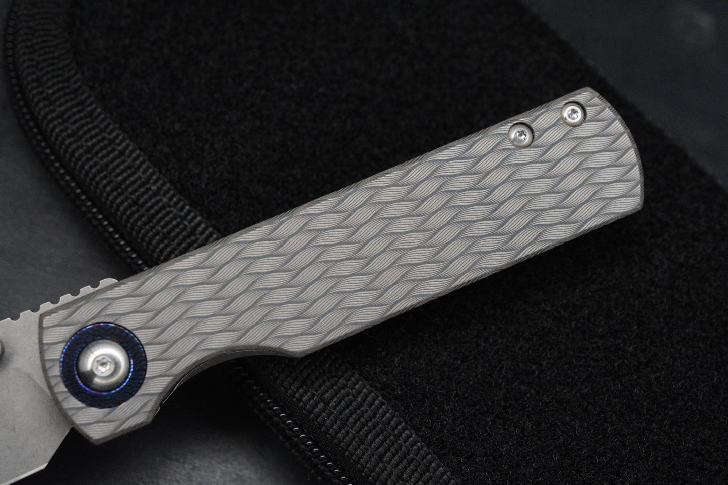 CUSTOM Monterey Bay Sea Otter Iron Weave - Timascus Pivot / Compound Magnacut