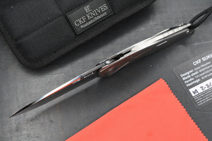 NEW Custom Knife Factory Sukhoi 5 Polished Blade & Scales /Crystal Ti Backspacer