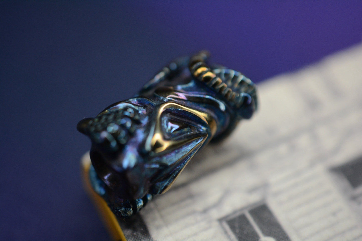 RARE++ Dmitry Streltsov “Alien” Bead - Cobalt 100% Handmade Ref Starlingear