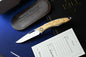NEW Chris Reeve Mnandi - Box Elder Wood Inlay / Magnacut DP w/ Leather Sheath