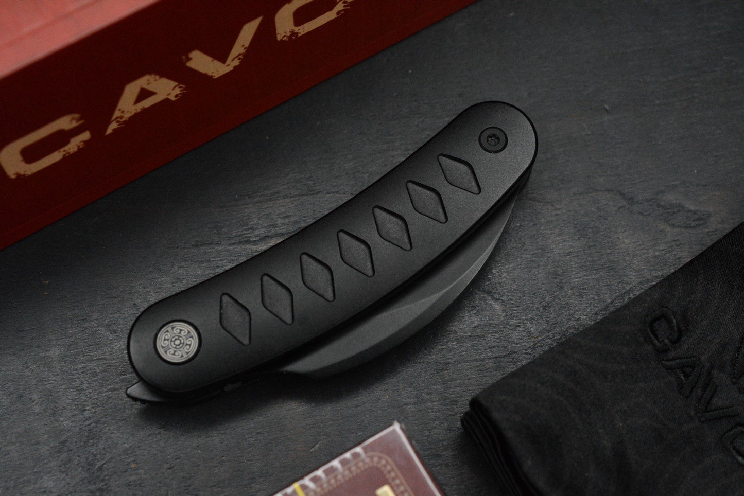 NEW Sneak Reaper Ed’s Manifesto x Cavol - Kage Flipper M390 w/ Black Ti Handle