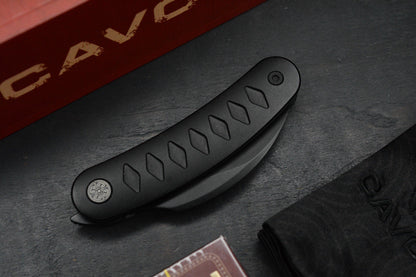 NEW Sneak Reaper Ed’s Manifesto x Cavol - Kage Flipper M390 w/ Black Ti Handle
