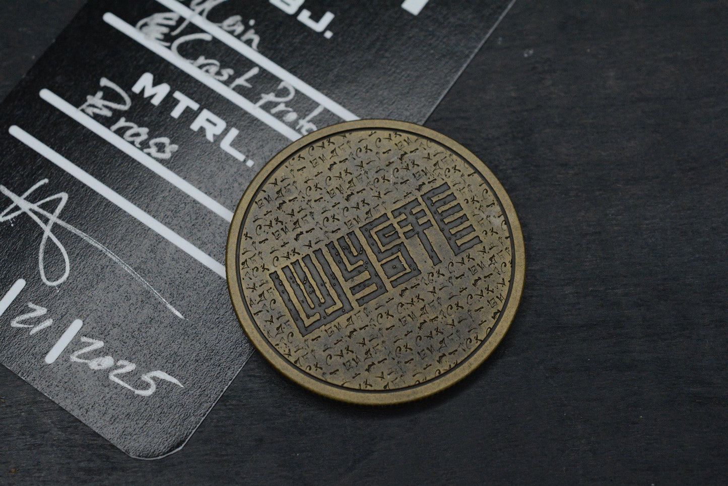 NEW Wyste Design WyCoin Crest Proto Brass Antique 40mm